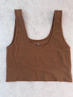 Free People seamless ribbed tank top crop